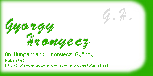 gyorgy hronyecz business card